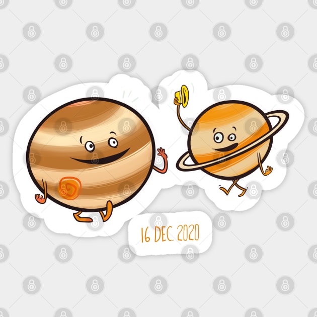 Conjunction of Jupiter and Saturn Sticker by oscarsanchez